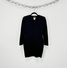 Vintage Versus Gianni Versace Rare Jacquard Textured Black Bodycon Dress 28/42