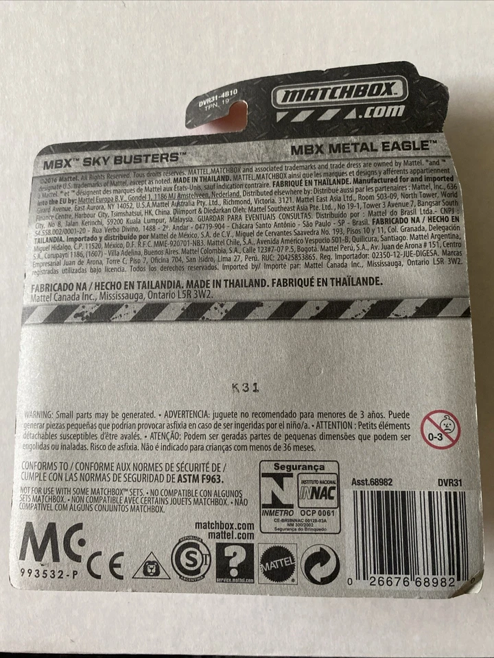 2016 Matchbox Skybusters SB130 MBX Metal Eagle 0005. - Image 2 of 4