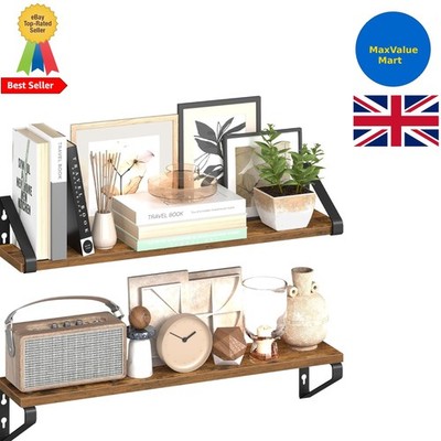 Stilvolle Schwerlast Schweberegale, 60 cm 2er Set für Wohnzimmer & Bad