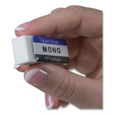 Tombow Mono Eraser, For Pencil Marks, Rectangular Block, Small, White