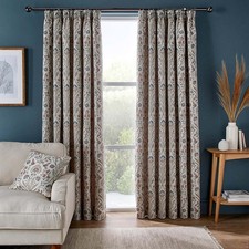 Antoinette Jacquard Pencil Pleat Curtains From Dunelm Lined Cream Pink Green