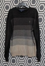 U.S. Polo Assn. Men's Pullover Dark Multi Color Sweater Size L A18 