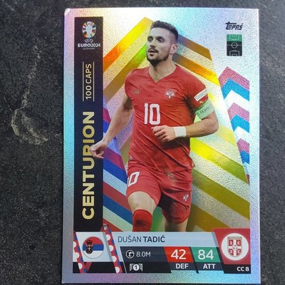 Topps Euro 2024 Germany Match Attax Karte Centurion CC8 Dusan Tadic CC 8 Serbien