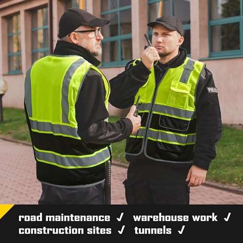 9 Pockets Reflective Mesh Safety Vest for Men, Hi-vis Work XX-Large 1 Yellow - Picture 6 of 6