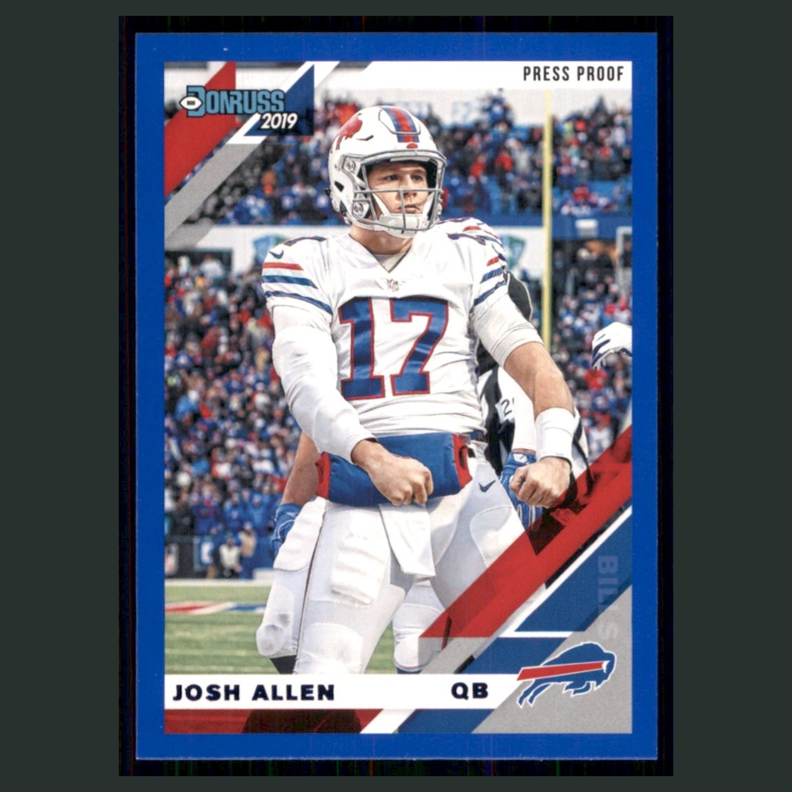Josh Allen #33 2019 Donruss Photo Variation Blue Press Proof Buffalo Bills Card