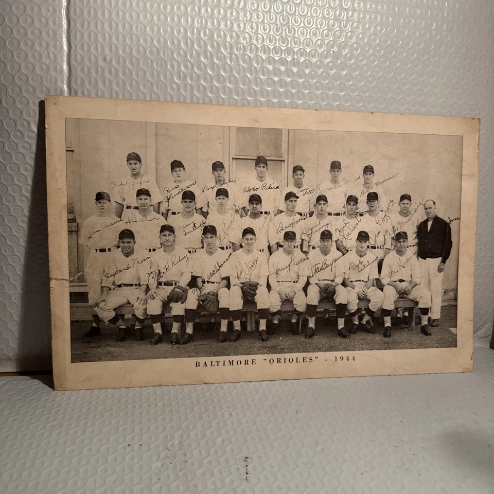 Foto del equipo Baltimore Orioles 1944 11x14; facsímil firmado 9"x 14" Foto 3 de 4