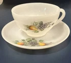 ARCOPAL opaline cups model Fruits de France vintage French COFFEE Cup SET