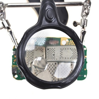 Magnifying Glass Soldering Station LED Lamp Magnifier With Auxiliary Clips For H