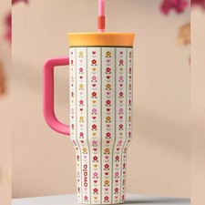 Owala 40oz Tumbler Flower Crown Color Drop FreeSip Water Bottle Mother  sDay Gift