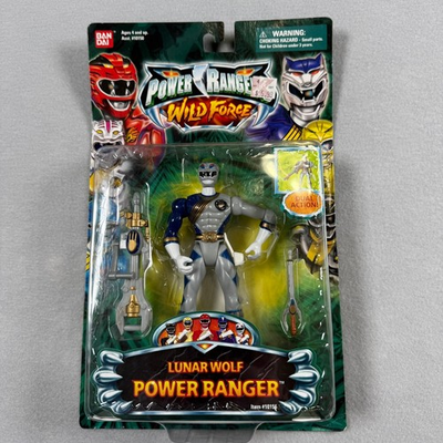 #ad Bandai Lunar Wolf Power Ranger Wild Force Silver Action Figure 2002 NIB 10156 $72.25