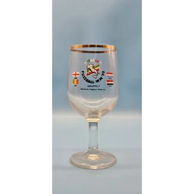 Italia Fußball WM 1990 Gruppe F altes Bierglas Brauerei Glas Sammler - Bild 1 von 2