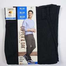 Copper and Oak Supply Co Mens 36x30 Black Straight Fit Tech Utility Pants