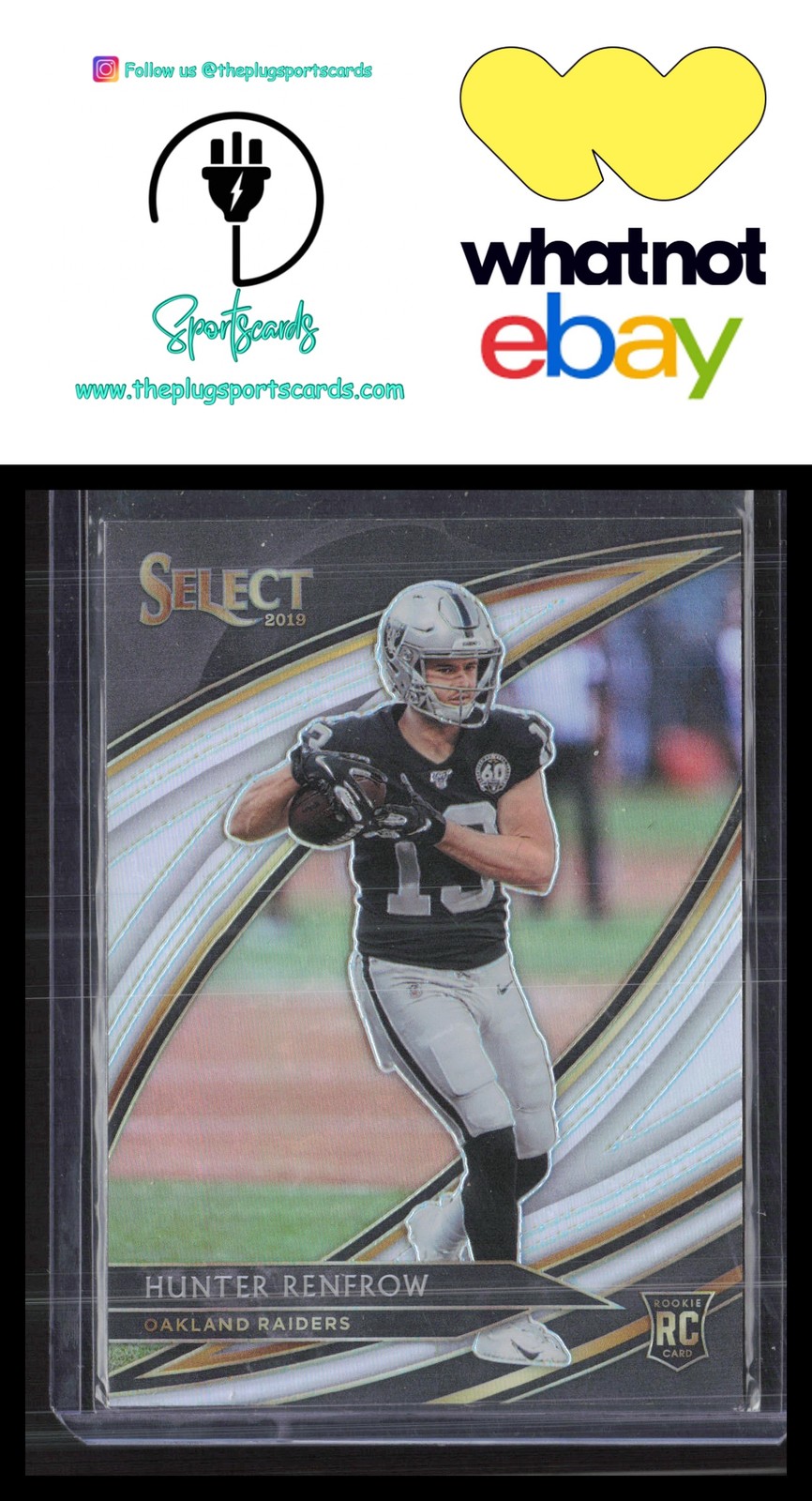 🔥 2019 Panini Select #287 Hunter Renfrow Silver Prizm RC Oakland Raiders