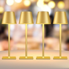 4 Pack Gold Rechargeable Led Cordless Table Lamps,Cordless Lamp with 6000mAh ...