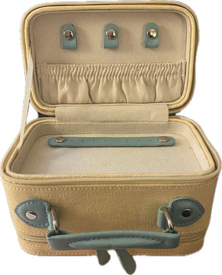 Pottery Barn Audrey Jewelry Box Suitcase IvoryLight Blue Vintage Style