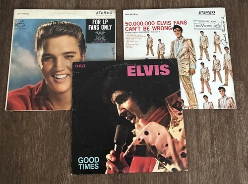 Elvis Presley Vinyl LP Lot of 3 RCA Victor Albums Vintage Rock & Roll Records