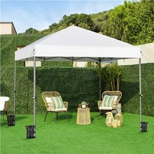 6.6/8/10/12/20ft Pop up Canopy Tent with One-Push-To-Lock Setup Mechanism, Used