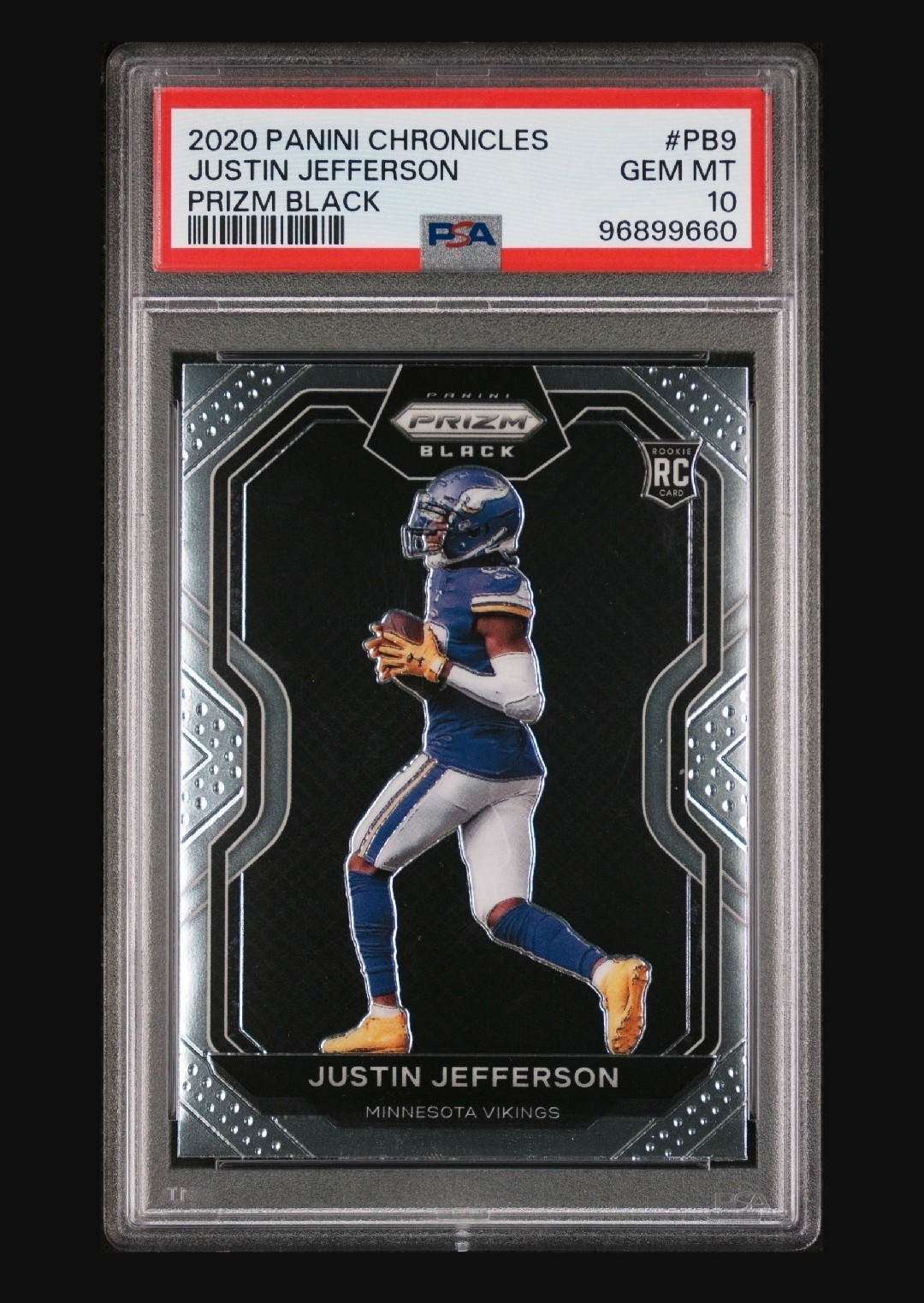 Justin Jefferson Panini Chronicles Prizm Black #PB9 Black Finite 1/1