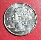 Vintage Mercury / Apollo SILVER 1/10th Ounce .999 FINE SILVER Round! Old US!