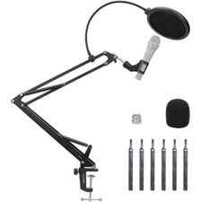 Microphone Boom Arm Stand 14 Inch Adjustable Tension Desk Clamp Mount Metal