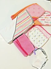 Lot Circo Hooded Towels 3, Washcloths, Burp Rags and Pink Blanket