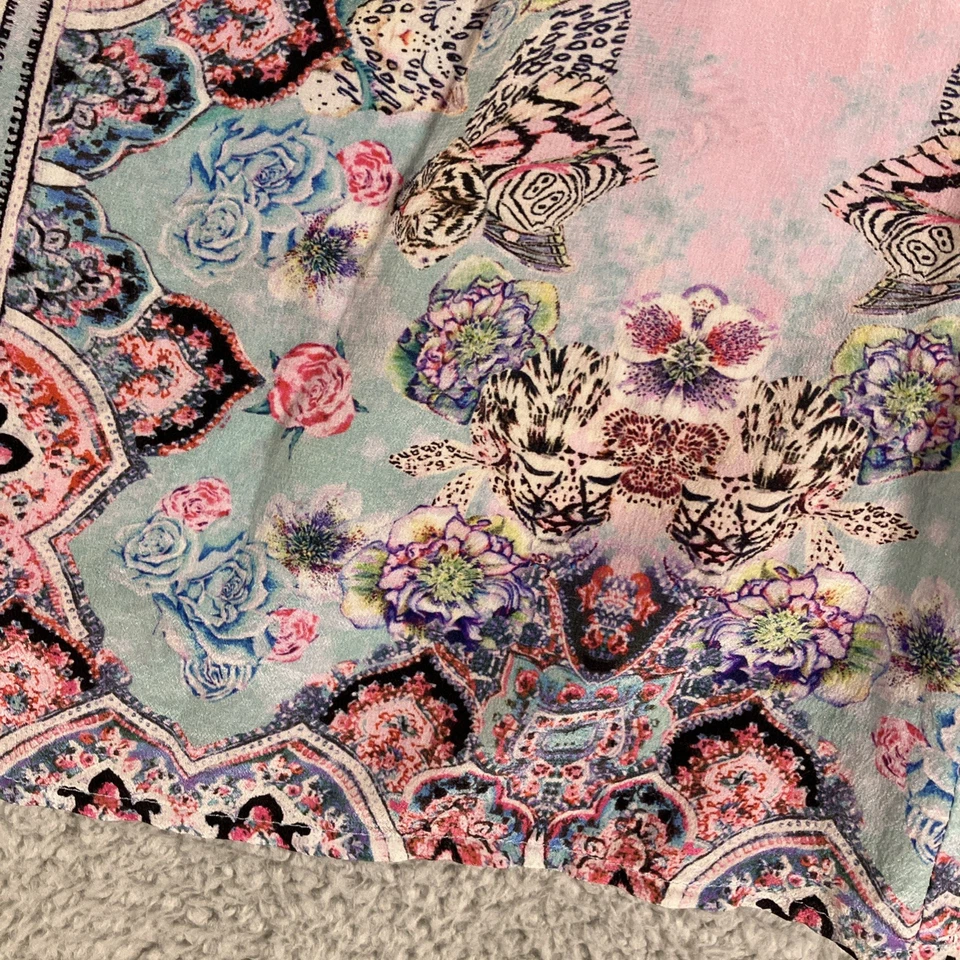 Blusa Nanette Lepore Floral Seda Flutter Mujer Pequeña Bloomcore Paisley Boho Foto 3 de 4