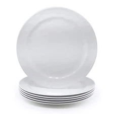 Melamine Plates set of 6, 10-inch 100% Melamine Dinner Plates for Everyday Us...