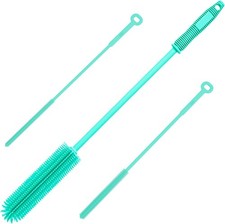 Bottle Straw Cleaning Brush Set, Silicone with Long Handle for Wine