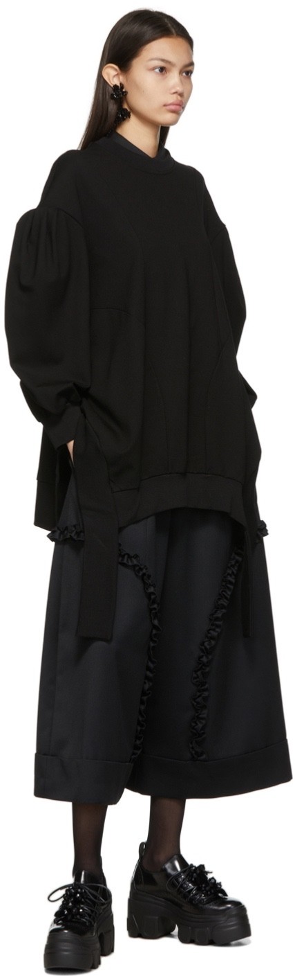 Simone Rocha Black Button Back Sweatshirt, size L… - image 10