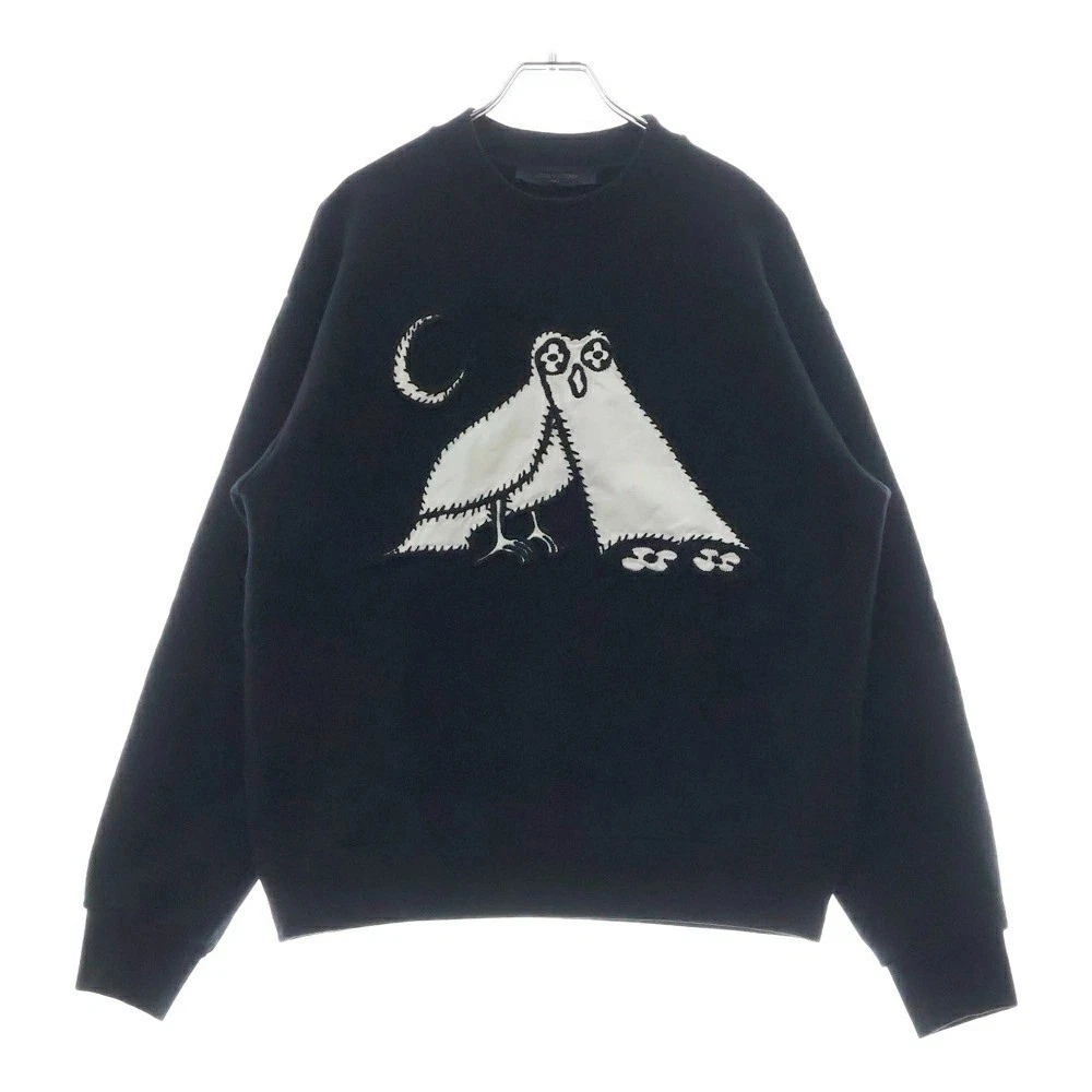 LOUIS VUITTON（LV） Felpa Louis Vuitton LV Comics Owl Patch Nera RM231 VW3 HOY79W Taglia S Giappone