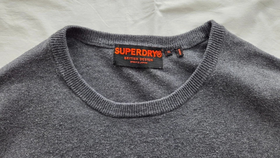 1 Pull homme SUPERDRY Gris taille XL slim fit 2025 val:80e - Photo 2/4