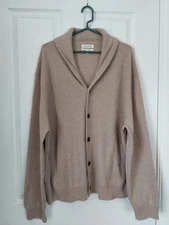 M&S Autograph Mens Gents 100% Cashmere Beige Shawl Collar Cardigan Size 3XL 