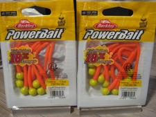 2 Packs Berkley 3" Floating Mice Tails Fishing Baits - Chart/Fl Orange - Garlic