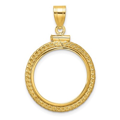 2,50 $ Indian Head Quarter Eagle Münzeinfassung 18 mm Fuchsschwanz Schraubverschluss 14k Gold