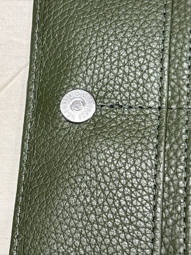 Prüne Green Leather Trifold Wallet New Card Case - Picture 7 of 7