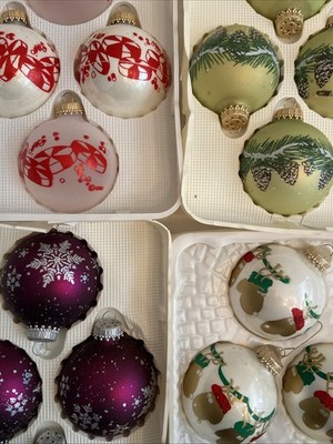Four (4) Boxes  KREBS Vintage Glass Christmas Tree 16 Ornaments