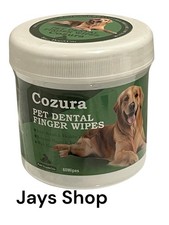 Cozura Pet Dental Finger Wipes Unscented Alcohol-Free 60 Wipes Dogs Cats