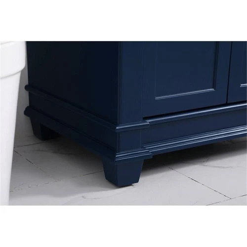 Elegant Decor Wesley 30" Steel and Solid Wood Single Bathroom Vanity Set in Blue - Picture 5 of 8