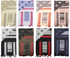 Mato & Hash Stars and Stripes Military Shemagh Tactical 100% Cotton Scarf