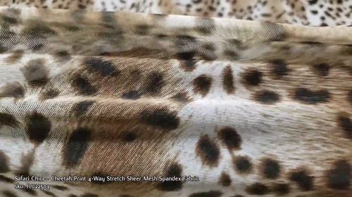 Safari Chic – Cheetah Print 4-Way Stretch Sheer Mesh Spandex Fabric - Video 1 of 1