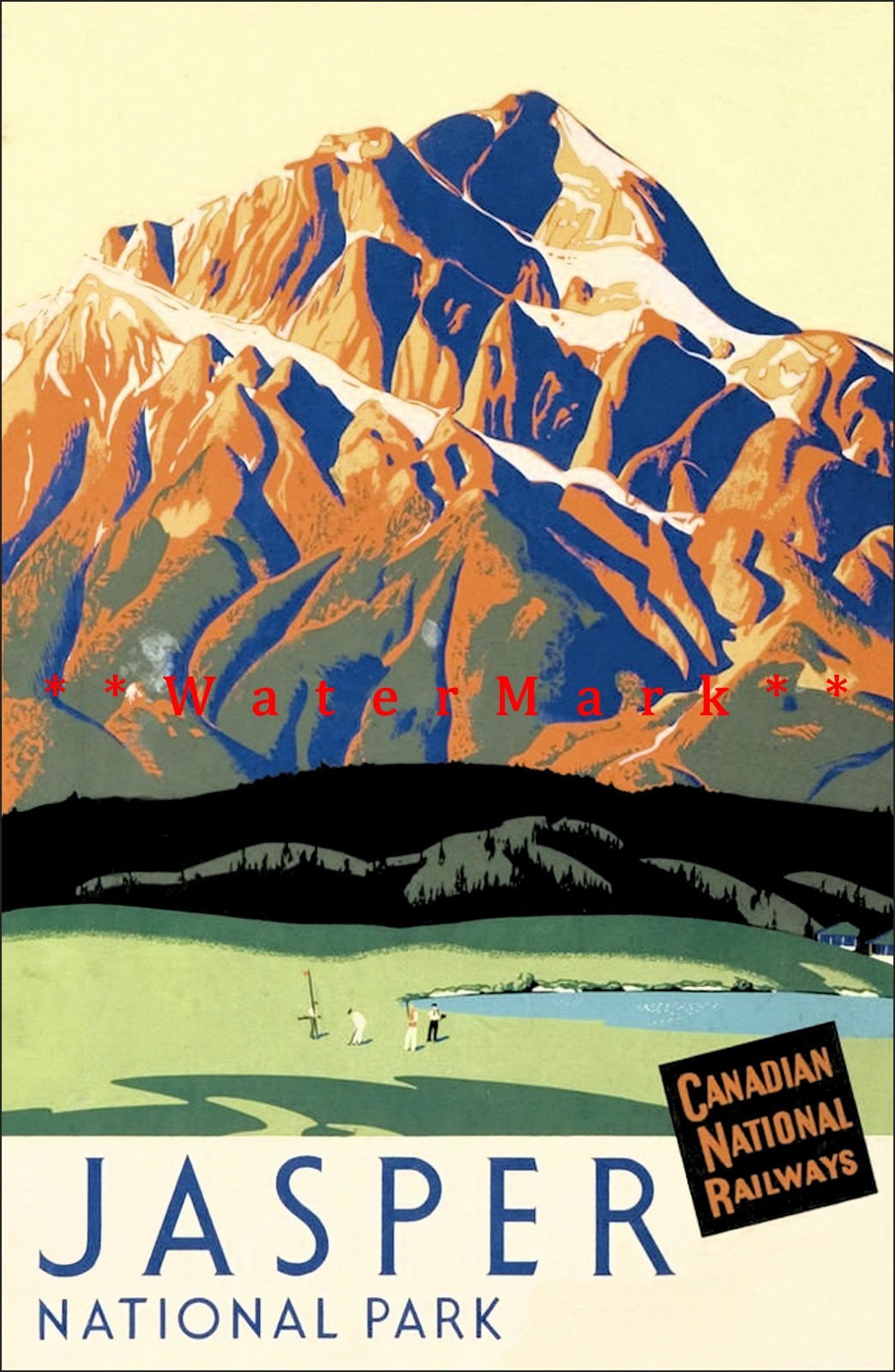 1935 Canada Jasper National Park Vintage Travel Tourism Art Print  