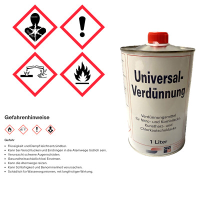 (4,89 -4,17 /L) Nitroverdünnung Universalverdünnung 1L Pinselreiniger Verdünnung