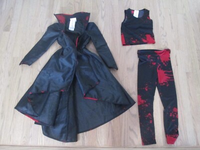 Girls Black & Red Bad Blood Vampire Halloween Costume - X Small