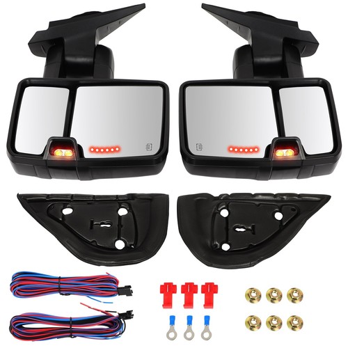 1 Pair Power Heated Turn Signal Tow Mirrors For 2007-2013 Chevy Avalanche - Picture 6 of 13