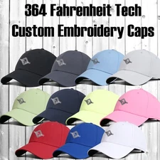 Ink Stitch Fahrenheit Custom Logo Texts Stitching Logo Tech Performance Caps