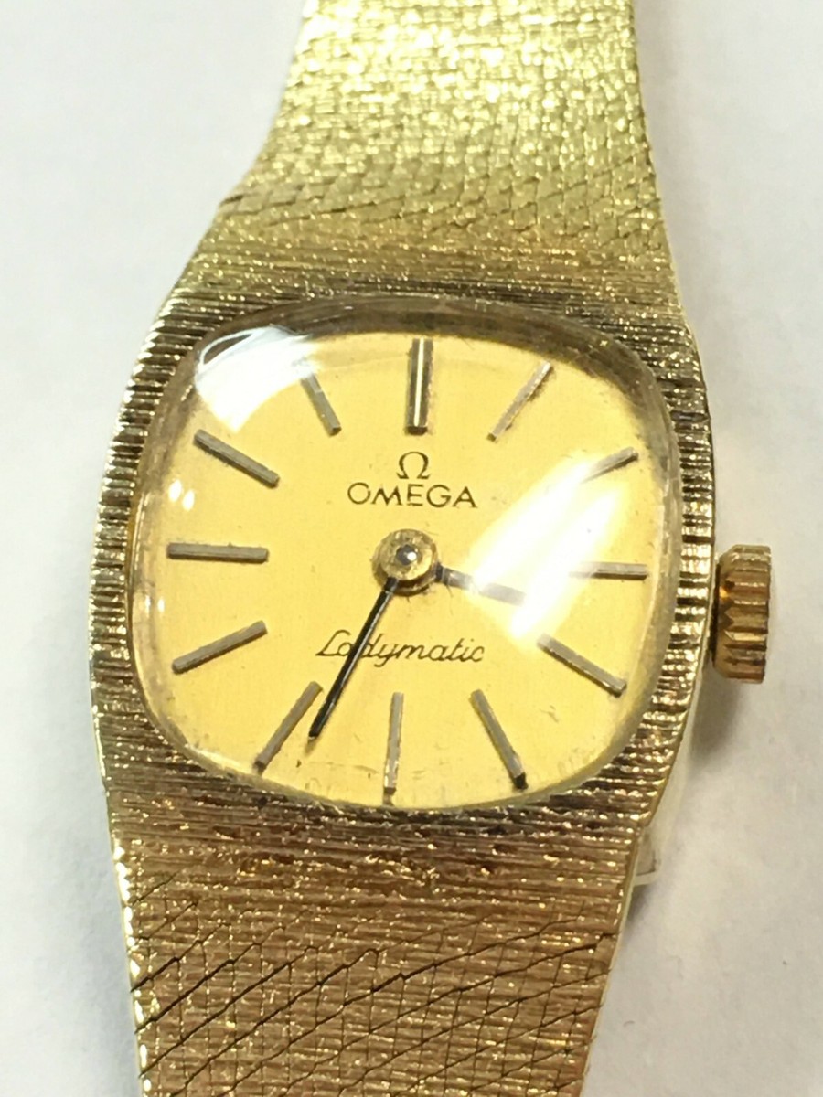 Vintage Woman's Omega Ladymatic Watch 14k Yellow Gold with Ronda