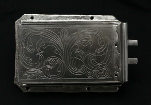 original antikes Schrankschloss Möbelschloss Barock aus Eisen ohne