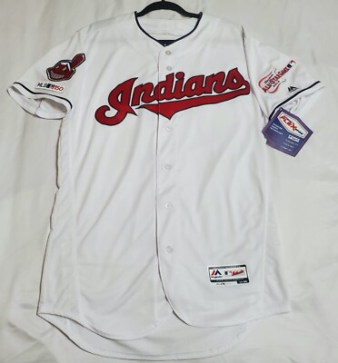 Authentic Majestic 52 2XL CLEVELAND INDIANS FLEX BASE Jersey LONG