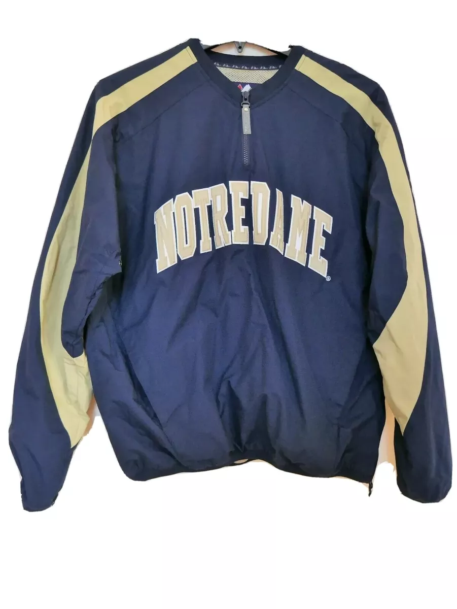 Notre Dame Fighting Irish Vintage Majestic Pullover Windbreaker Jacket L 1 4 Zip