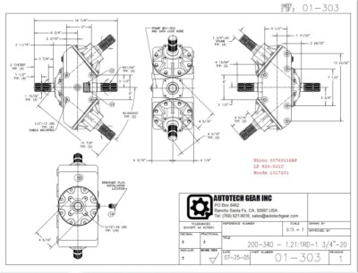 Rhino Flex-Wing Divider Gearbox 1000 RPM Reducer 00769116